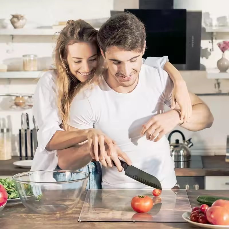 Clear Acrylic Cutting Board – Anti-Slip Chopping Board with Counter Lip