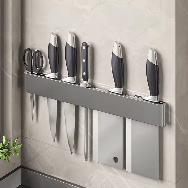 Wall Mounted Knife Holder – Kitchen Shelf & Utensil Organizer