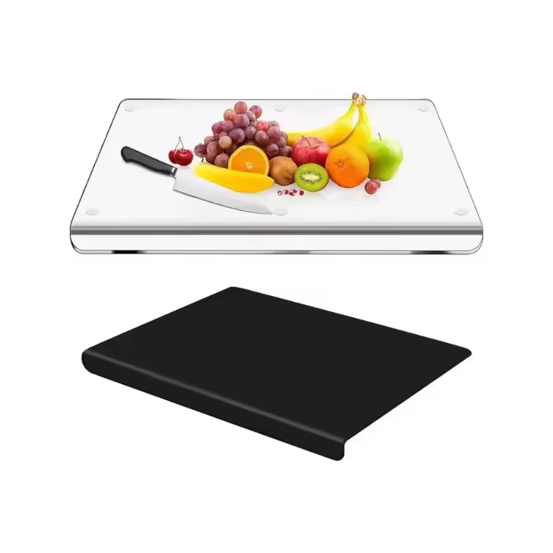Clear Acrylic Cutting Board – Anti-Slip Chopping Board with Counter Lip