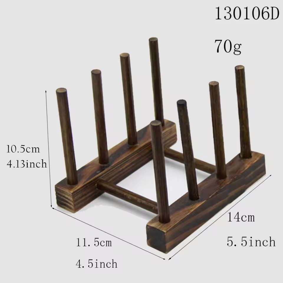 Wooden Dish Drying Rack – Plate & Cup Organizer