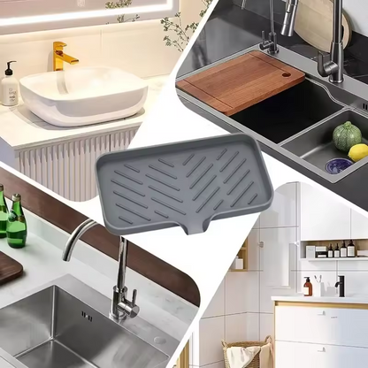 Silicone Sponge & Soap Holder – Self-Draining Sink Organizer