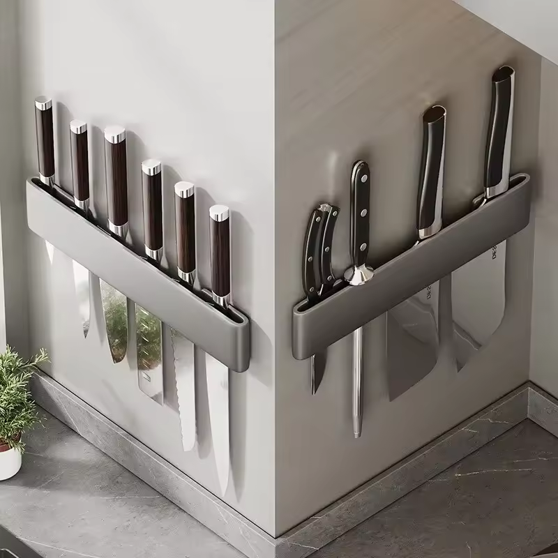 Wall Mounted Knife Holder – Kitchen Shelf & Utensil Organizer