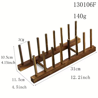 Wooden Dish Drying Rack – Plate & Cup Organizer