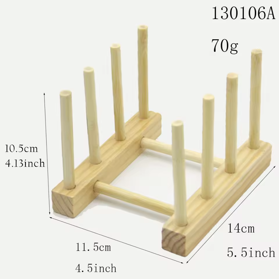 Wooden Dish Drying Rack – Plate & Cup Organizer