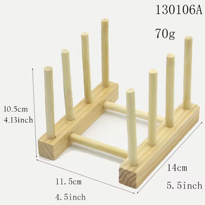 Wooden Dish Drying Rack – Plate & Cup Organizer