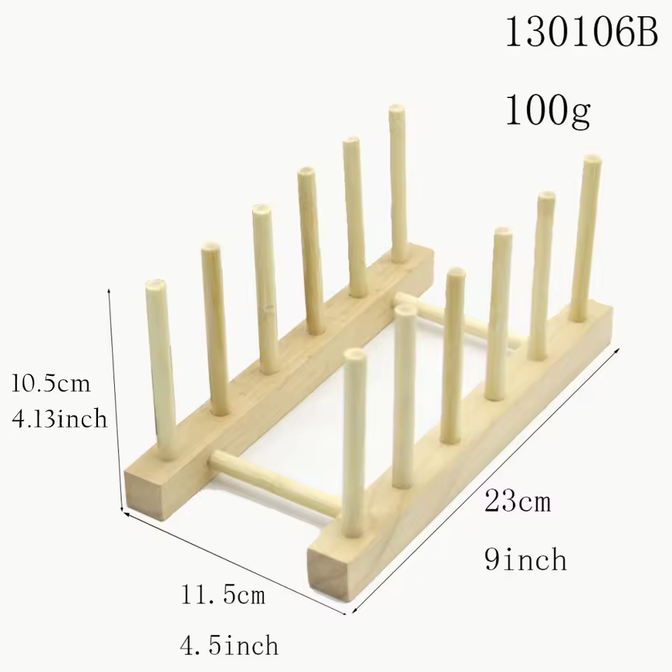 Wooden Dish Drying Rack – Plate & Cup Organizer