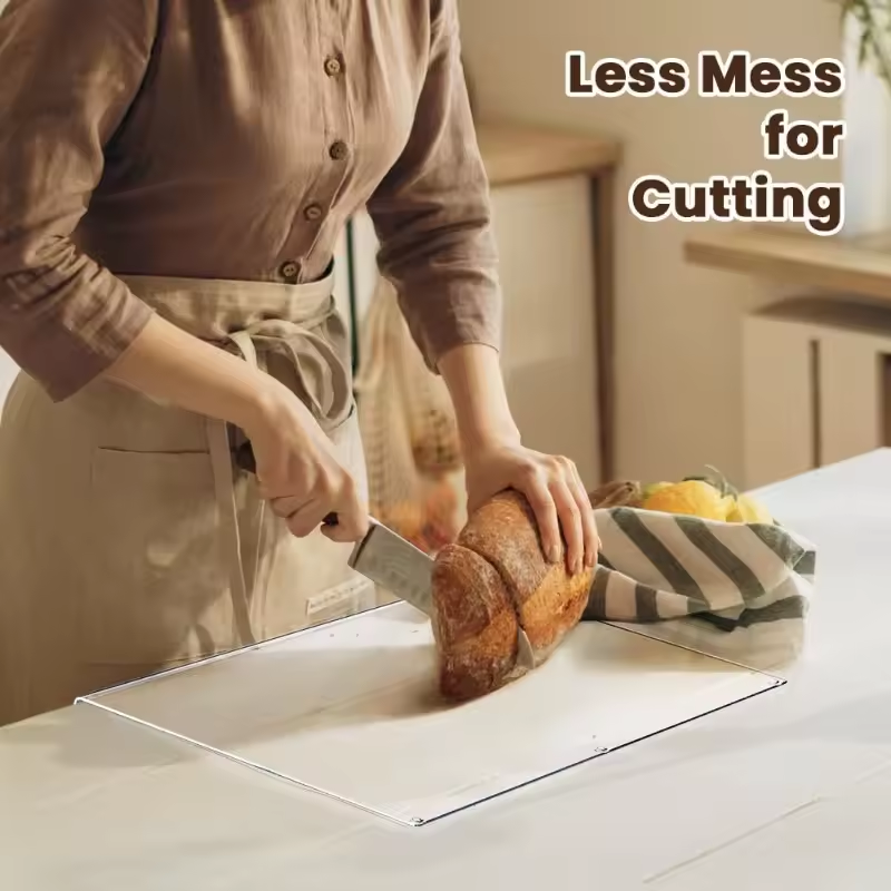 Clear Acrylic Cutting Board – Anti-Slip Chopping Board with Counter Lip