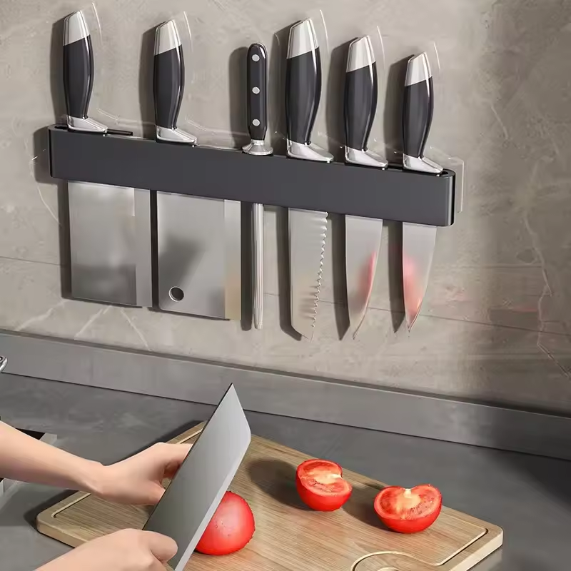 Wall Mounted Knife Holder – Kitchen Shelf & Utensil Organizer