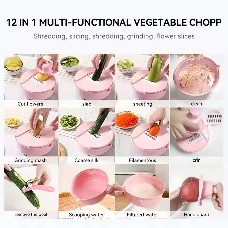 12-in-1 Vegetable Chopper & Slicer – Multi-Functional Kitchen Tool