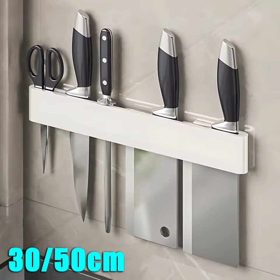 Wall Mounted Knife Holder – Kitchen Shelf & Utensil Organizer