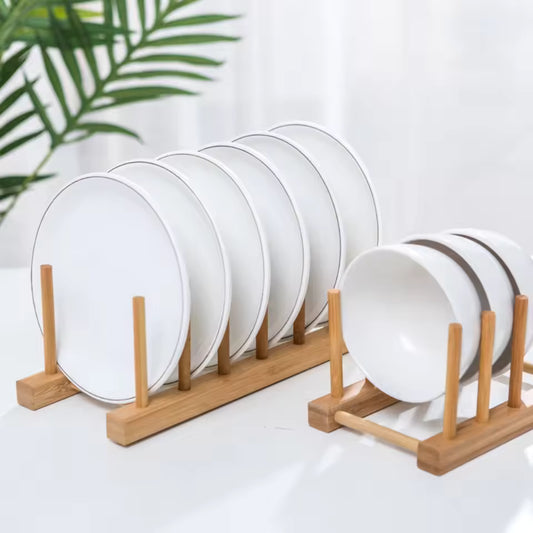Wooden Dish Drying Rack – Plate & Cup Organizer