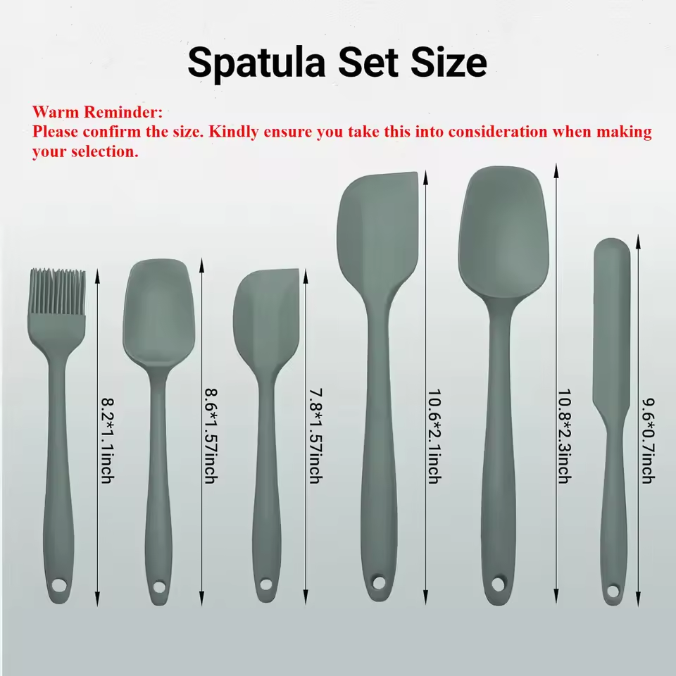 6/9 Pcs Silicone Spatula Set – Heat-Resistant Baking Tools