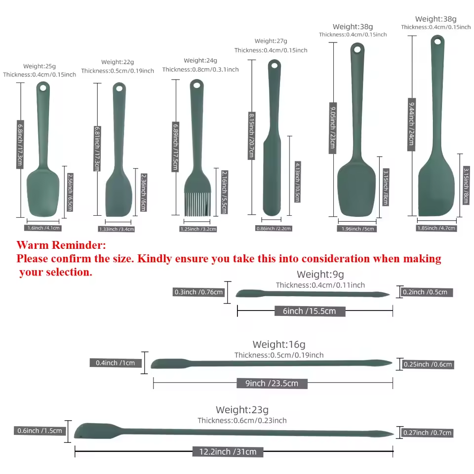 6/9 Pcs Silicone Spatula Set – Heat-Resistant Baking Tools