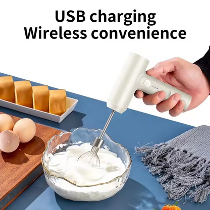 Wireless Electric Food Mixer – 3-Speed Whisk & Egg Beater