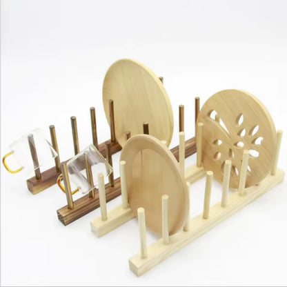 Wooden Dish Drying Rack – Plate & Cup Organizer