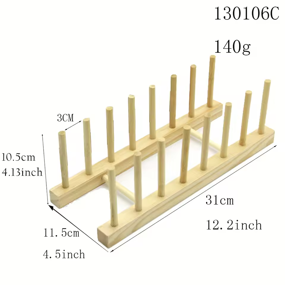 Wooden Dish Drying Rack – Plate & Cup Organizer