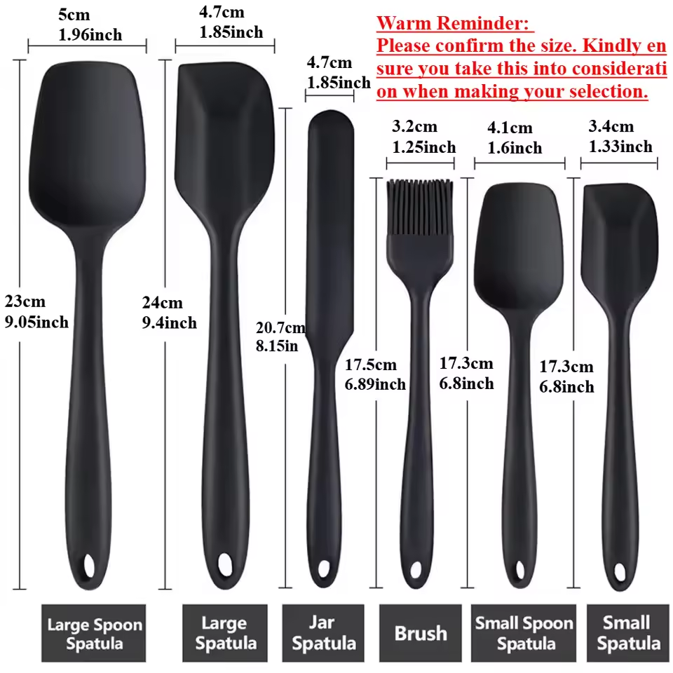 6/9 Pcs Silicone Spatula Set – Heat-Resistant Baking Tools