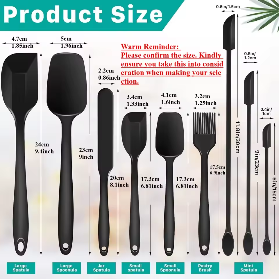 6/9 Pcs Silicone Spatula Set – Heat-Resistant Baking Tools