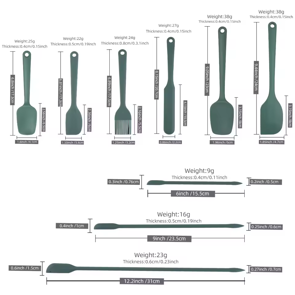 6/9 Pcs Silicone Spatula Set – Heat-Resistant Baking Tools