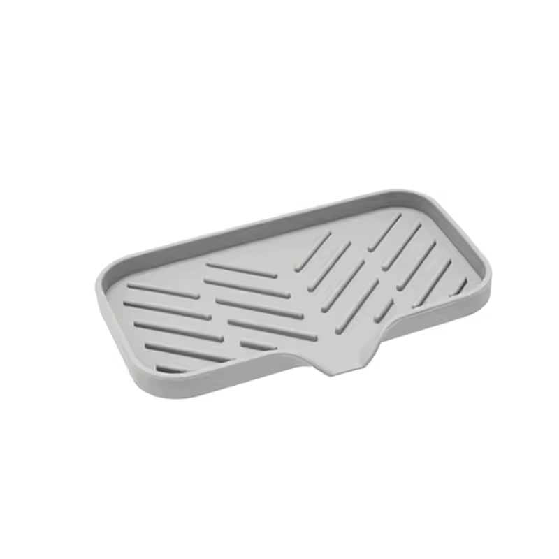 Silicone Sink Tray with Drain – Kitchen Soap & Sponge Holder