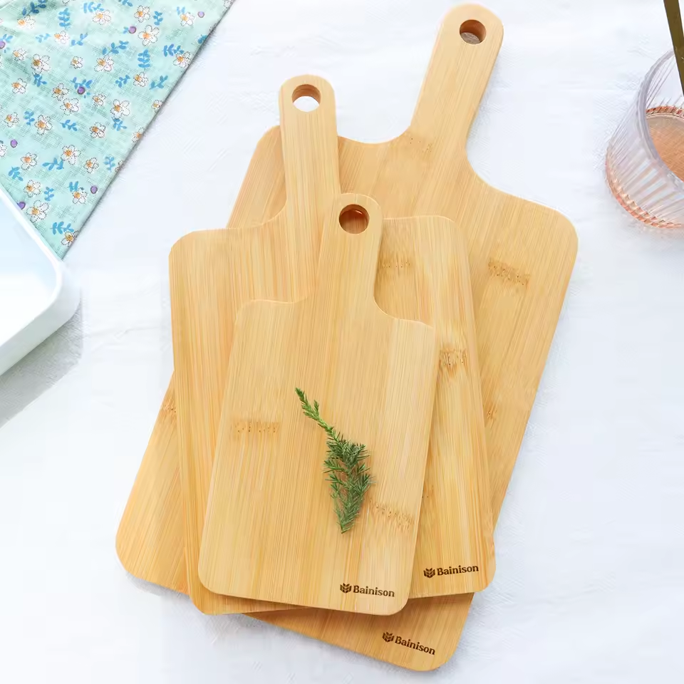 Bainison Bamboo Cutting Board – Non-Slip Chopping Board with Juice Groove