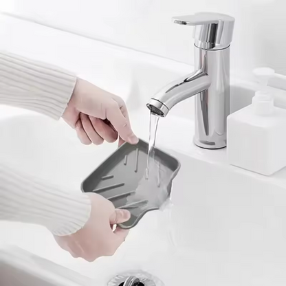 Silicone Sponge & Soap Holder – Self-Draining Sink Organizer