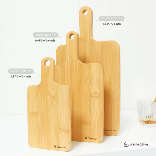 Bainison Bamboo Cutting Board – Non-Slip Chopping Board with Juice Groove