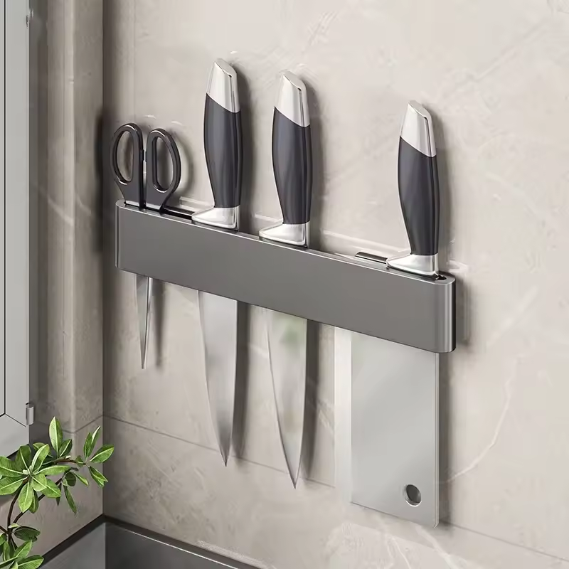 Wall Mounted Knife Holder – Kitchen Shelf & Utensil Organizer