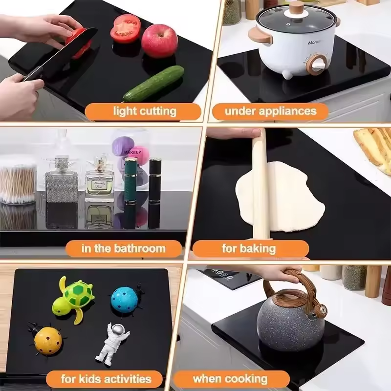 Clear Acrylic Cutting Board – Anti-Slip Chopping Board with Counter Lip