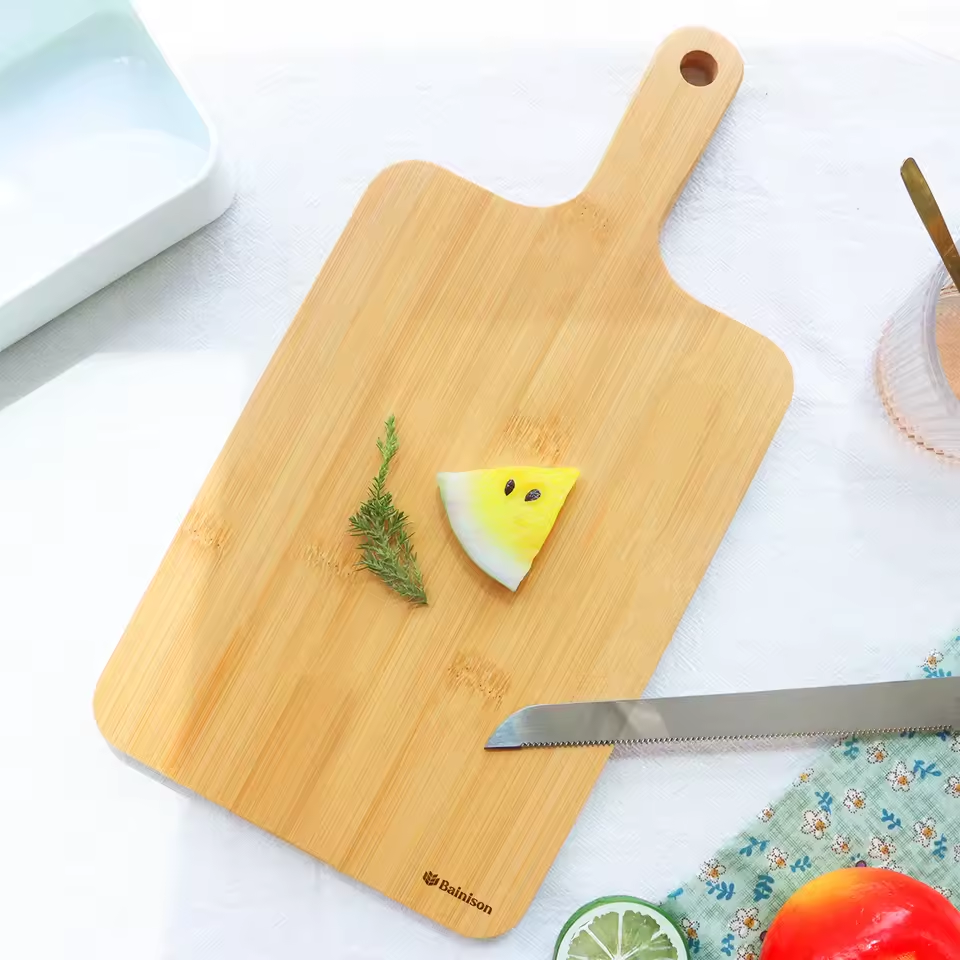 Bainison Bamboo Cutting Board – Non-Slip Chopping Board with Juice Groove